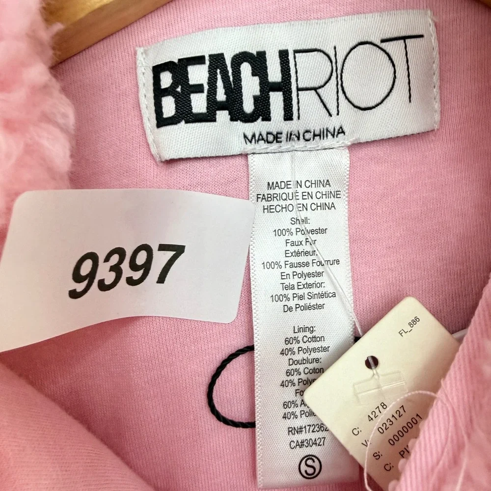 Beach Riot for Anthropologie Ski Lift Fleece Pullover Pink Blue S NEW - Picture 11 of 11